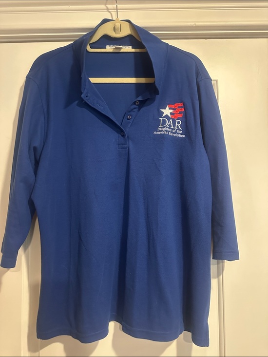Port Authority Tops - Port Authority Blue Long Sleeve Polo with DAR Embroidery